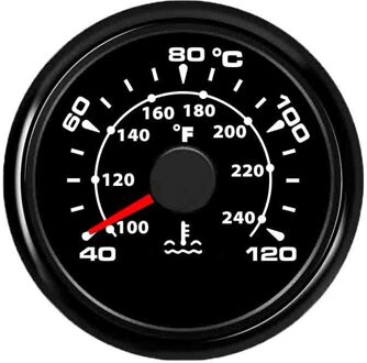 Waterdichte Water Temp Gauge 40 ~ 120 Celsius Universele Water Temperatuurmeter Voor Motorfiets Auto Boot Met 7 Kleuren Achtergrondverlichting zwart