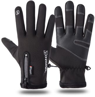 Waterdichte Winter Handschoenen Sneeuw Handschoenen Motorhandschoenen Fietsen Handschoenen Vrouwen Voor Touchscreen Koud Weer Winddicht Anti Slip zwart / Xl