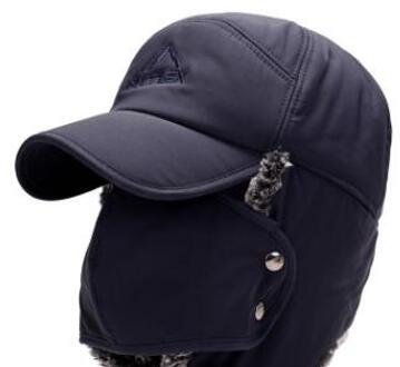 Waterdichte Winter Thicken Warmer Hoed Met Masker Ademend Winddicht Fiets Sneeuw Hikking Volgelaatsmasker Warmer Vader Hoed marine