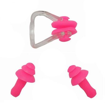 Waterdichte Zachte Zwemmen Oordopjes Neus Clip Case Oordop Zachte Siliconen Zwemmen Duiken Accessoires Zwemmen Set Voor Kids Volwassenen 05