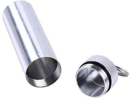 Waterdichte Zak Tandenstoker Houder Seal Fles Milieuvriendelijke Ultralight Portable Aluminium Pillendoosje Container Voor Reizen zilver