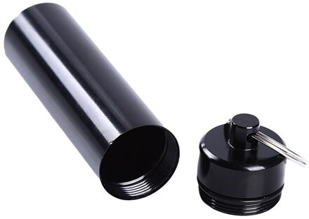Waterdichte Zak Tandenstoker Houder Seal Fles Milieuvriendelijke Ultralight Portable Aluminium Pillendoosje Container Voor Reizen zwart