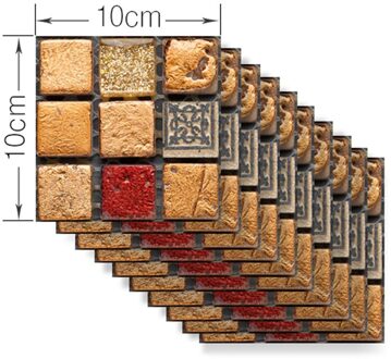 Waterdichte Zelfklevende Floor Decals 10 Stks/set Vintage Mozaïek Wandtegel Sticker Diy Keuken Badkamer Thuis Tegel Sticker