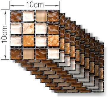 Waterdichte Zelfklevende Floor Decals 10 Stks/set Vintage Mozaïek Wandtegel Sticker Diy Keuken Badkamer Thuis Tegel Sticker