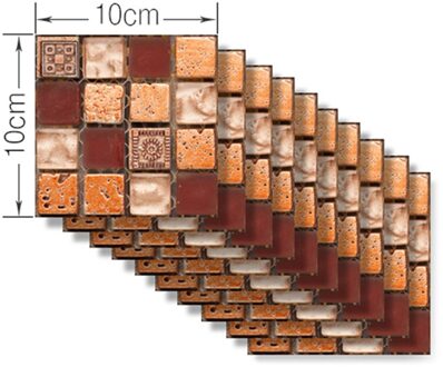 Waterdichte Zelfklevende Floor Decals 10 Stks/set Vintage Mozaïek Wandtegel Sticker Diy Keuken Badkamer Thuis Tegel Sticker