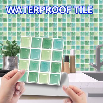 Waterdichte Zelfklevende Muurstickers 10Pc 3D Kristal Tegel Stickers Diy Keuken Bad Decor Muurstickers Waterdichte Tegels
