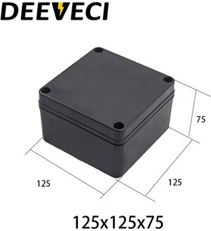 Waterdichte Zwarte Diy Behuizing Instrument Case Abs Plastic Project Box Storage Case Behuizing Dozen Elektronische Benodigdheden 125x125x75