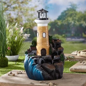 Waterelement "Vuurtorenidylle" voor in de tuin