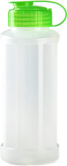 waterfles - 1100 ml - transparant met dop groen - drinkfles - sport