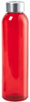 Waterfles/drinkfles AQUAMAN - glas - Rood - met RVS dop - 500 ml - Sportfles - Bidon