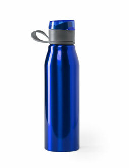 Waterfles / drinkfles / bidon / sportfles - Aluminium - metallic blauw - schroefdop - 700 ml