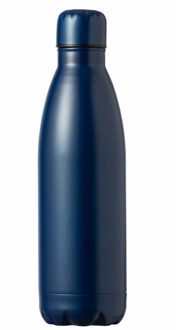 Waterfles / drinkfles met schroefdop - mat blauw - 790 ml - RVS metaal