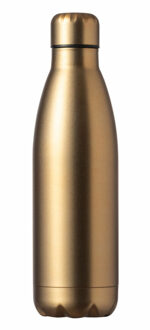 Waterfles / drinkfles met schroefdop - mat goud - 790 ml - RVS metaal
