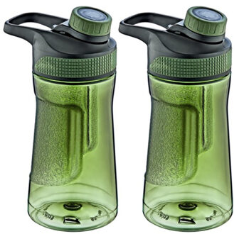 Waterfles / drinkfles / sportfles Aquamania - 2x - groen - 530 ml - kunststof - bpa vrij