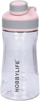 Waterfles / drinkfles / sportfles Aquamania - lichtroze - 530 ml - kunststof - bpa vrij