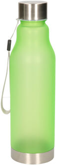 Waterfles/drinkfles/sportfles - groen - kunststof - rvs - 600 ml - Drinkflessen