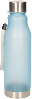 Waterfles/drinkfles/sportfles - lichtblauw - kunststof/rvs - 600 ml