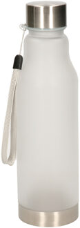 Waterfles/drinkfles/sportfles - transparant - kunststof/rvs - 600 ml - Drinkflessen