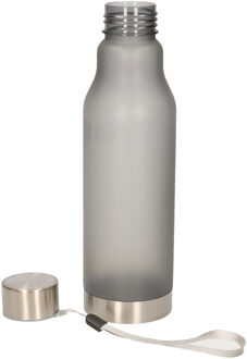 Waterfles/drinkfles/sportfles - zwart - kunststof - rvs - 600 ml - Drinkflessen