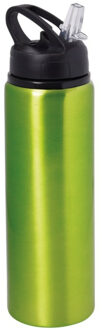 Waterfles/sportfles/drinkfles sporty - groen - aluminium/kunststof - 800 ml - Drinkflessen