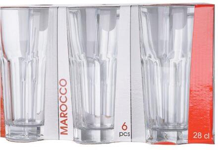Waterglas Marocco - 280 ml - waterglazen 6x stuks - drinkglas