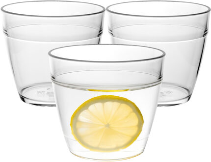 Waterglas stapelbaar - 8x - SAN kunststof - 24 cl - onbreekbaar - herbruikbaar - waterglazen