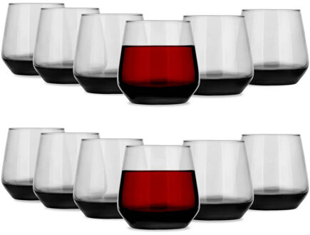 Waterglazen - 12x - midnight collection - 310 ml - glas - drinkglazen