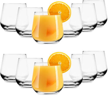 Waterglazen - 12x - Tumblers - 345 ml - glas - drinkglazen