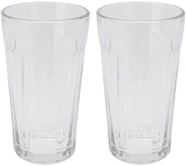 Waterglazen/Cocktailglazen - 2x - 350 ml - vaatwasserbestendig - Longdrinkglazen Transparant