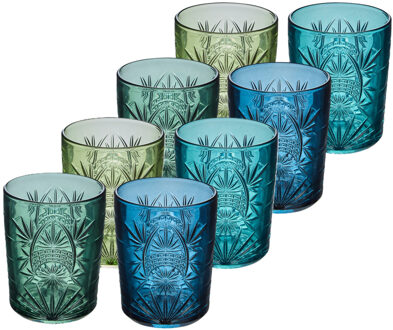 Waterglazen / drinkglazen Ayla - 8x - transparant - 350 ml