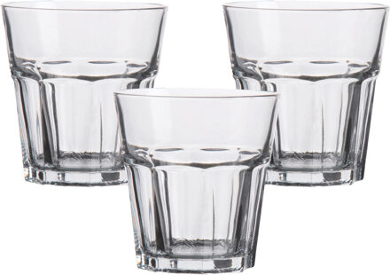Waterglazen Vegas - transparant glas - 3x stuks - 270 ml - Drinkglazen