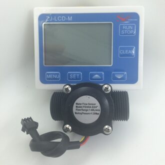 Waterhoeveelheidmeter Sensor Controller Lcd-scherm + Flow Sensor Meter Counter Gauge FS300A G3/4 "DN20 1-60L/Min 10-24V