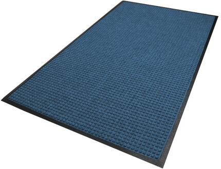 Waterhog Classic droogloopmat / schoonloopmat 60x90 cm - Rubber border Blauw