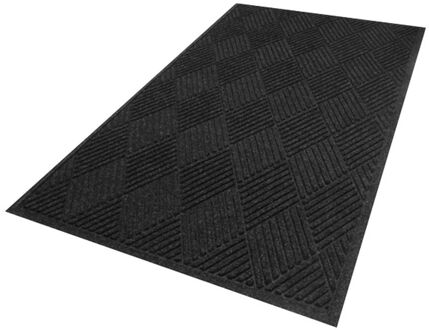 Waterhog Diamond droogloopmat / schoonloopmat 60x90 cm - Fashion border - Antraciet Grijs