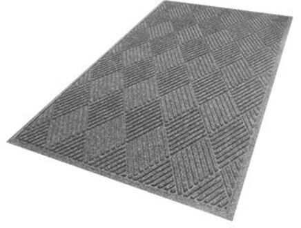 Waterhog Diamond droogloopmat / schoonloopmat 60x90 cm - Fashion border - Grijs
