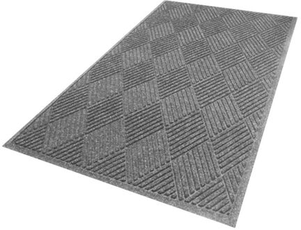 Waterhog Diamond droogloopmat / schoonloopmat 60x90 cm - Fashion border - Grijs