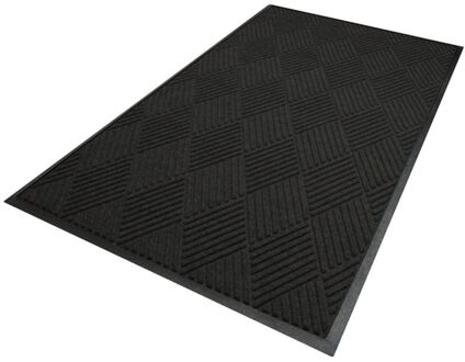 Waterhog Diamond droogloopmat / schoonloopmat 60x90 cm - Rubber border - Antraciet Grijs