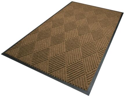 Waterhog Diamond droogloopmat / schoonloopmat 60x90 cm - Rubber border - Camel Beige