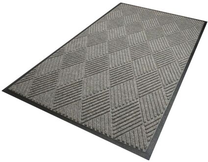 Waterhog Diamond droogloopmat / schoonloopmat 60x90 cm - Rubber border - Grijs