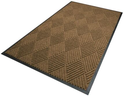 Waterhog Diamond droogloopmat / schoonloopmat 90x150 cm - Rubber border - Camel Beige