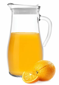 Waterkan - met deksel - 1,5L - glas - schenkkan - waterkaraf