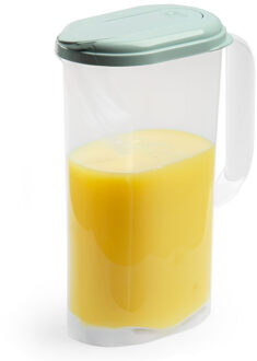 Waterkan met deksel - 2L - groen/ transparant - kunststof