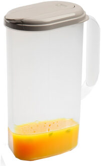 Waterkan met deksel - 2L - taupe - kunststof
