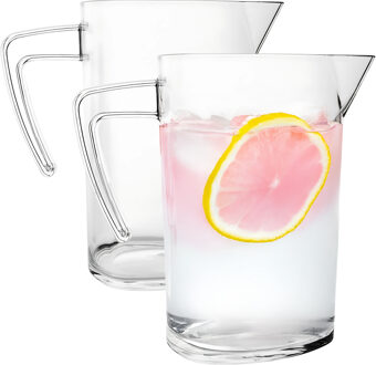 waterkan Nice - 2x - transparant - PC kunststof - 1L - limonadekan - schenkkan
