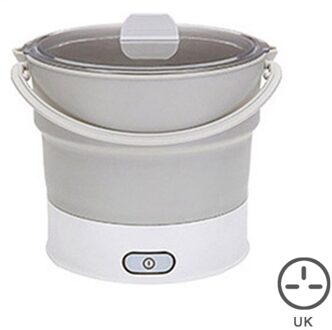 Waterkoker 0.8L Opvouwbare Elektrische Koekenpan Siliconen Multifunctionele Pot Reizen Hotel Kantoor Familie TI99 grijs UK