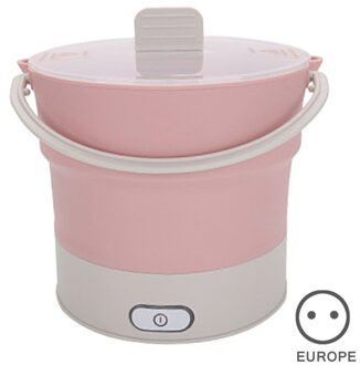 Waterkoker 0.8L Opvouwbare Elektrische Koekenpan Siliconen Multifunctionele Pot Reizen Hotel Kantoor Familie TI99 roze EU