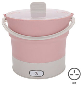Waterkoker 0.8L Opvouwbare Elektrische Koekenpan Siliconen Multifunctionele Pot Reizen Hotel Kantoor Familie TI99 roze UK