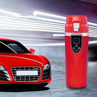 Waterkoker Verwarmde Water Rvs Auto Thee Koffie LCD Display Multifunctionele Non Slip Draagbare Beker Lekvrij Reizen Rood