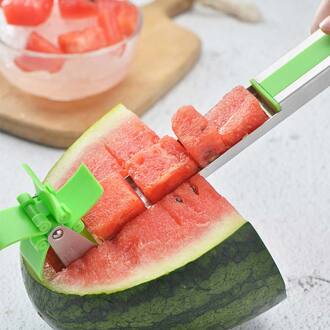 Watermeloen Slicer Cutter Rvs Windmolen Cut Watermeloen Artefact Fruit Cutter Keuken Gadgets Fruit Tool
