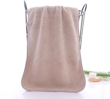 Wateropname Wassen Handdoeken Huishouden Gezicht Handdoeken Schoon Coral Fleece Handdoeken Ananas Raster Dikke Pure Kleur Sterke khaki